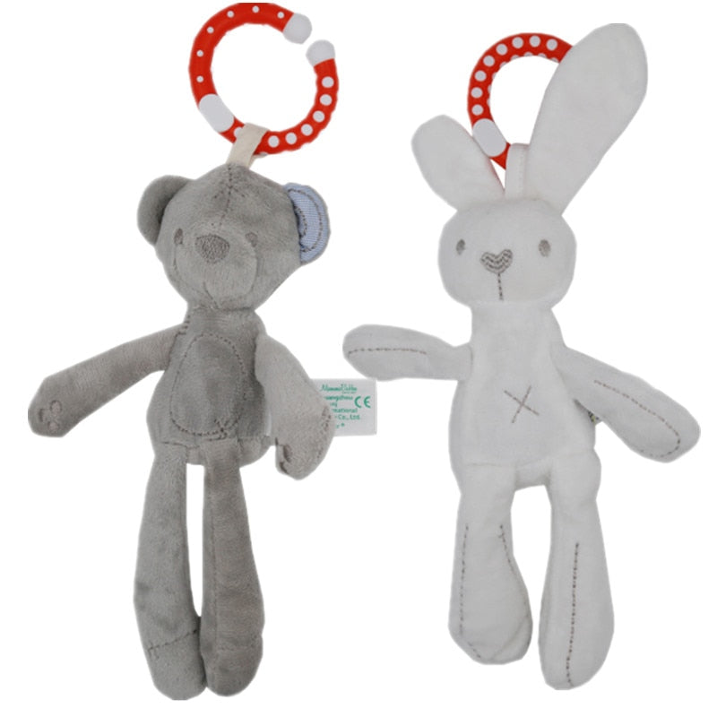 Baby Crib Stroller Toy Animal Rabbit Bunny Bear Soft Plush - Combo 2 Units