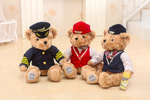 Load image into Gallery viewer, 25-30 Cm Soft Pilot Cabin Crew Bear With Uniform Plush