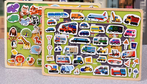 Educational Early Learning Magnetic Puzzle Kids Wooden Toys