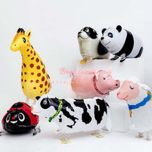 Load image into Gallery viewer, Walking Animal Balloon Cute Cat Panda Dinosaur Tiger Giraffe Jungle - Combo 5 Units