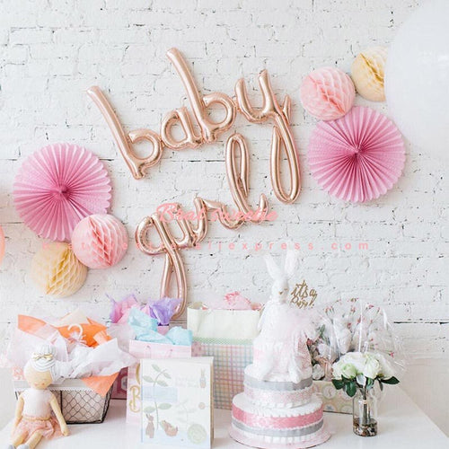 Baby Boy Girl Script Letter Foil Balloon - Combo 5 Units