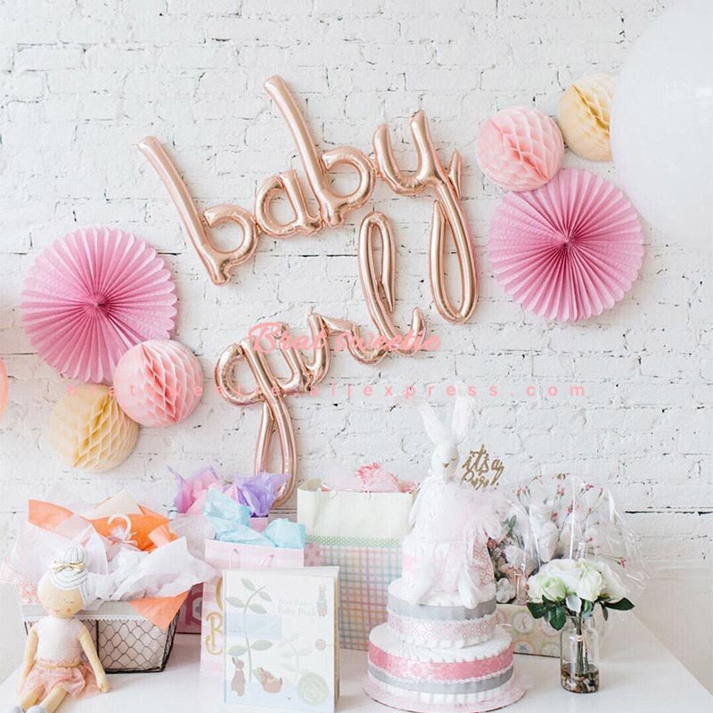 Baby Boy Girl Script Letter Foil Balloon - Combo 5 Units