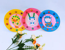 Load image into Gallery viewer, 1 Set Diy Paper Plate Art Craft Puzzle Stickers Cartoon Animals