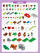 Load image into Gallery viewer, 138Pcs Tiger Deer Elephant Jungle Animal Building Blocks