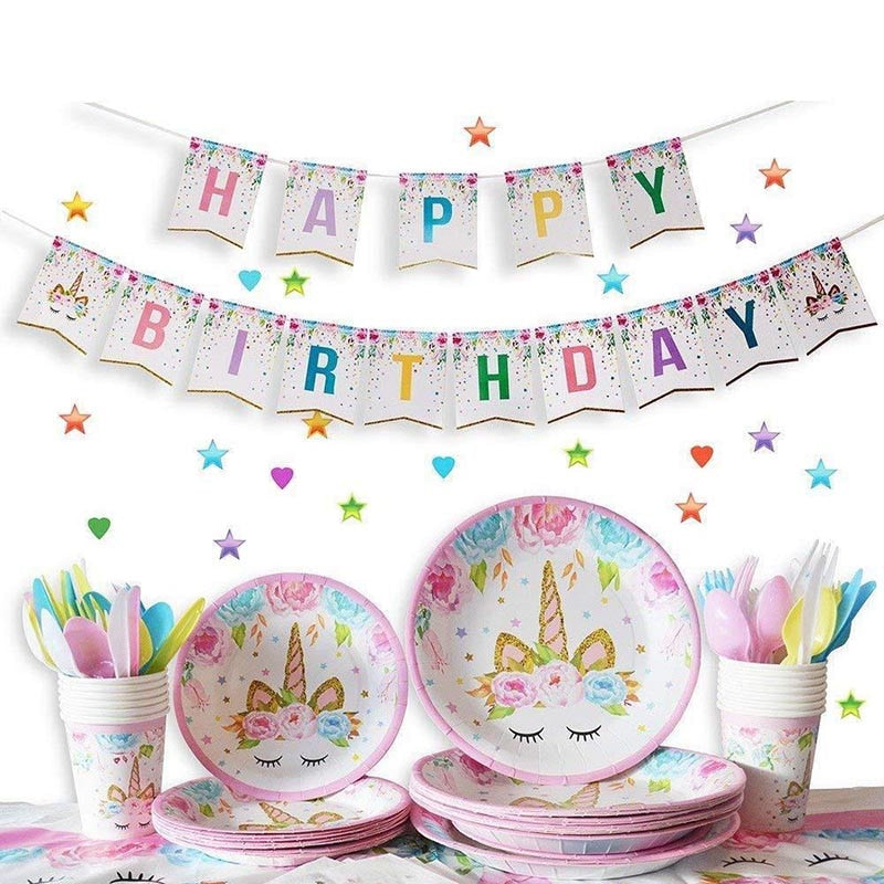 Unicorn Party Disposable Tableware Set - Combo 5 Units