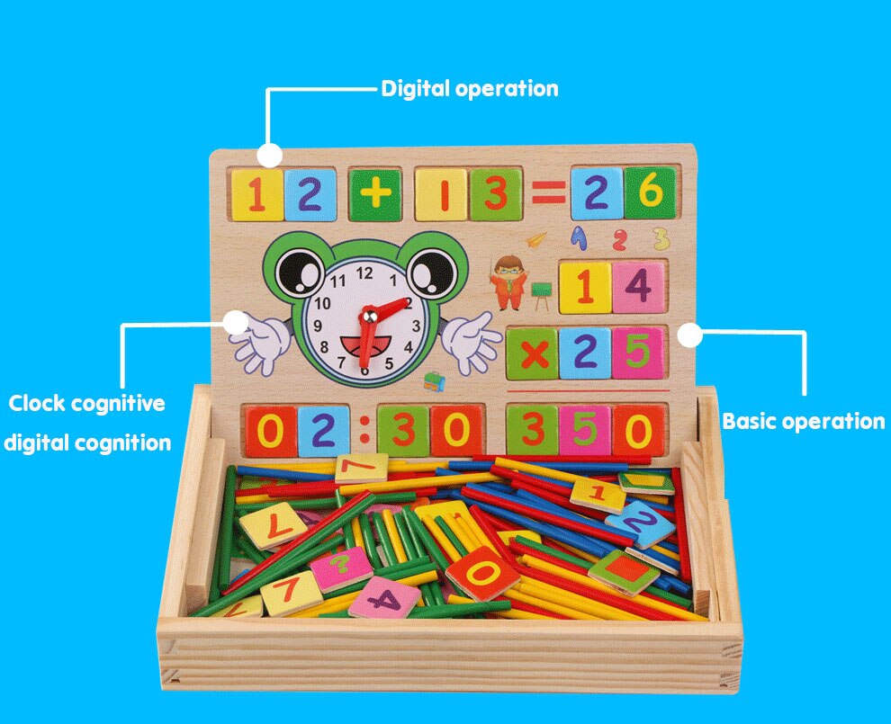 1 Set Counting Sticks Box Set Montessori Wooden Blocks Number