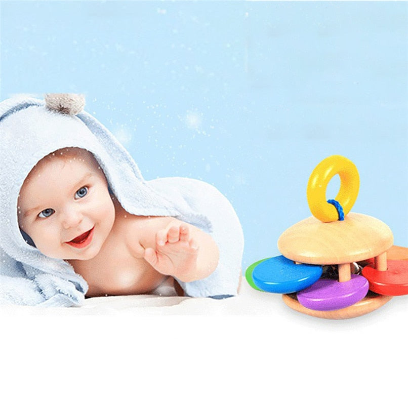 Wooden Childred's Toys Colorful Baby Rattles Grasp - Combo 5 Units
