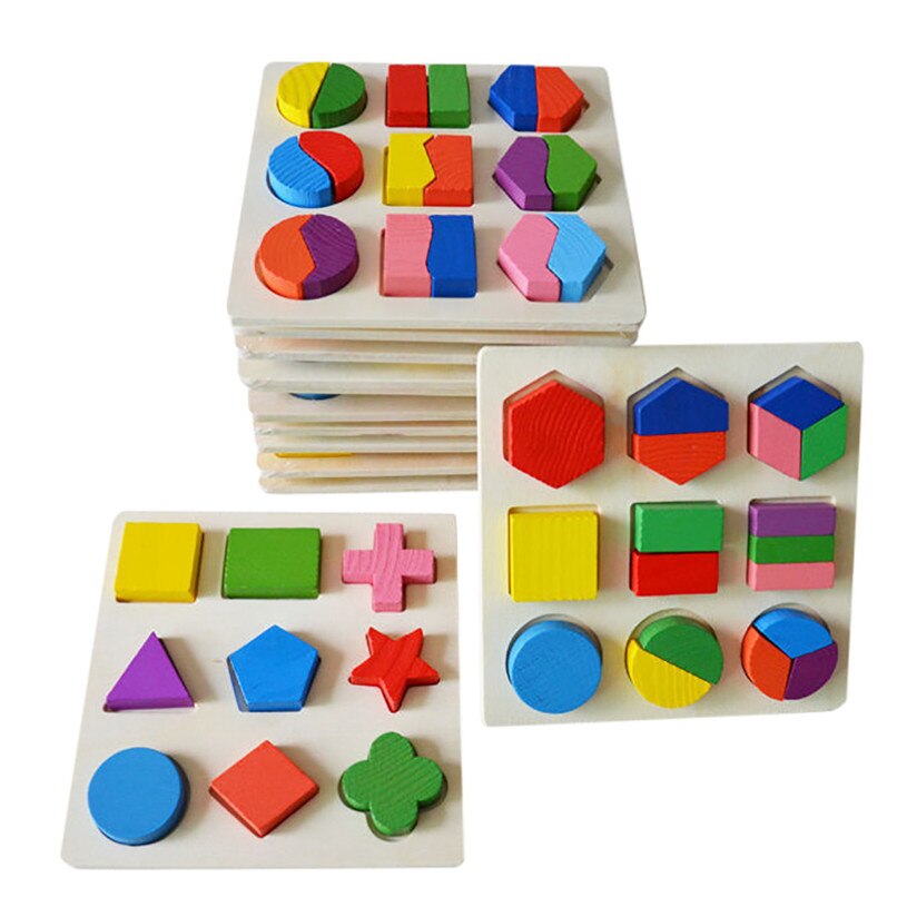 Baby Toy Wooden Geometry Building Jigsaw - Combo 5 Units