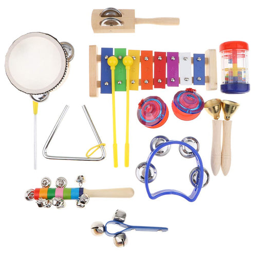 10Pcs Musical Instrument Toy Percussion Xylophone Tambourine