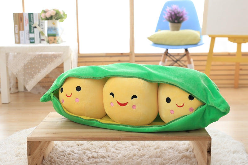 1Pc 40Cm Kawaii 3 Peas In A Pod Plush Toy Stuffed
