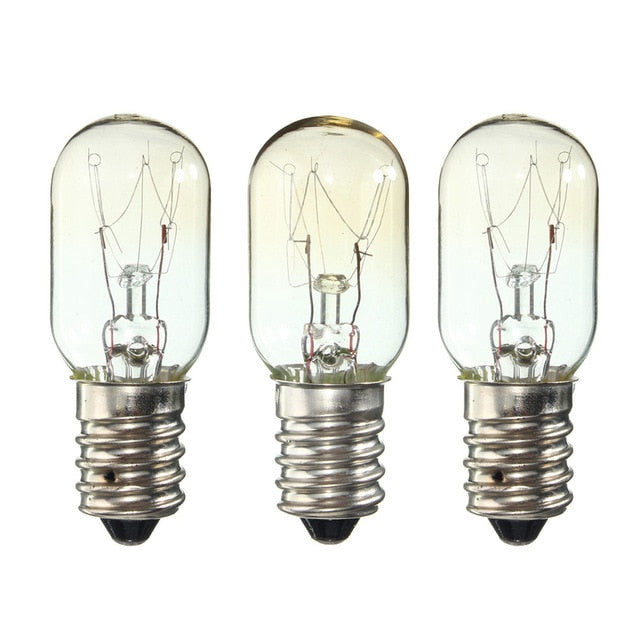 3PCS 220V High Temperature Bulb 15W E14 300 Degree Microwave Oven Light Bulbs Cooker Tungsten Filament Lamp Bulbs Salt Light